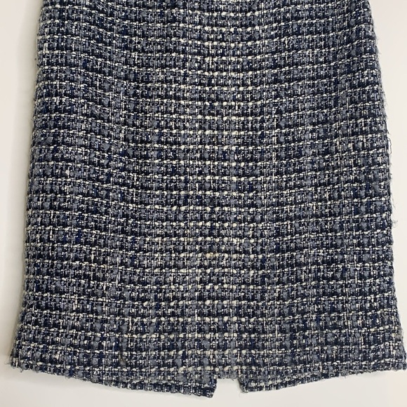 J Crew | Black Gray Knobby Boucle Tweed Knit No 2 Pencil Lined Midi Skirt 4P - Picture 3 of 13